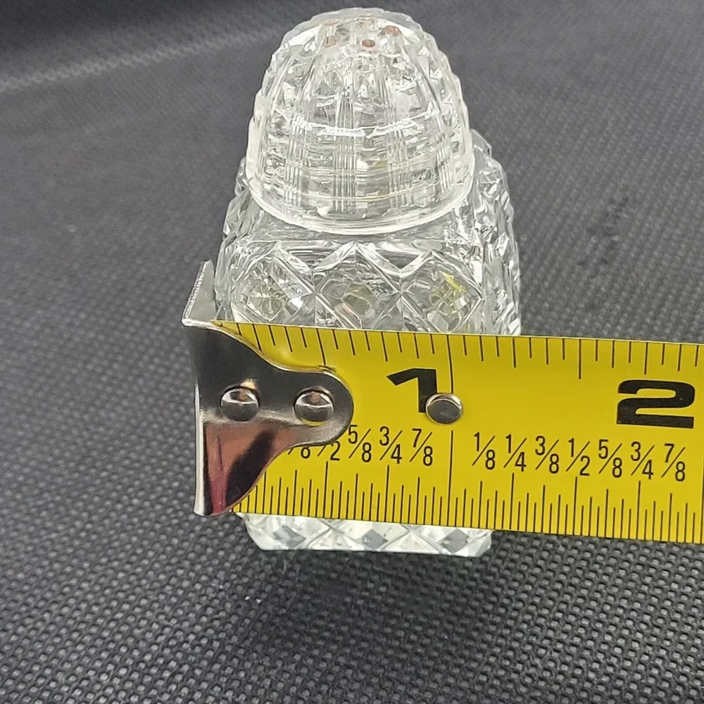 VTG Bohemia Cut Glass Salt & Pepper Shakers Screw On Set 2